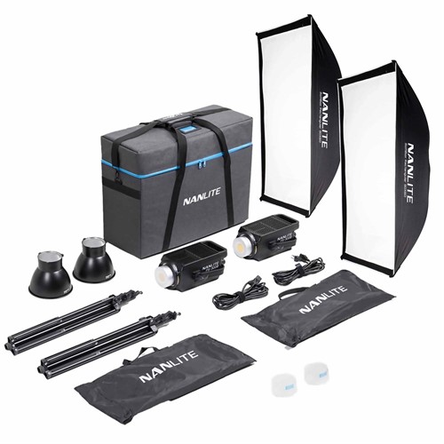 کیت نور نانلایت Nanlite FS-300B 2KIT همراه سافت باکس و پایه